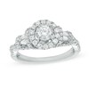 Thumbnail Image 1 of Previously Owned - 1 CT. T.W. Diamond Frame Collar Engagement Ring in 14K White Gold