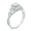 Thumbnail Image 2 of Previously Owned - 1 CT. T.W. Diamond Frame Collar Engagement Ring in 14K White Gold