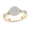 Thumbnail Image 1 of Previously Owned - 1/2 CT. T.W. Diamond Frame Twist Shank Engagement Ring in 14K Gold
