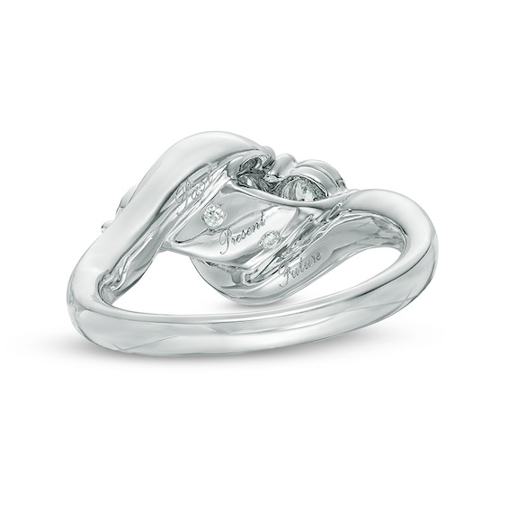 Previously Owned - 1/2 CT. T.w. Diamond Past Present FutureÂ® Engagement Ring in 10K White Gold