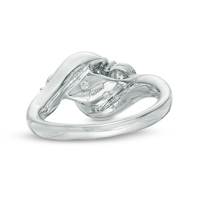 Main Image 3 of Previously Owned - 1/2 CT. T.W. Diamond Past Present Future® Engagement Ring in 10K White Gold