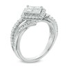 Thumbnail Image 2 of Previously Owned - 1 CT. T.W. Quad Princess-Cut Diamond Bypass Engagement Ring in 10K White Gold