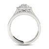 Thumbnail Image 3 of Previously Owned - 1 CT. T.W. Diamond Double Cushion Frame Multi-Row Bridal Set in 14K White Gold
