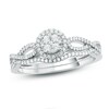 Thumbnail Image 1 of Previously Owned - 1/3 CT. T.W. Composite Diamond Frame Twist Bridal Set in 10K White Gold