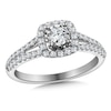 Thumbnail Image 1 of Previously Owned - 5/8 CT. T.W. Diamond Cushion Frame Split Shank Engagement Ring in 10K White Gold
