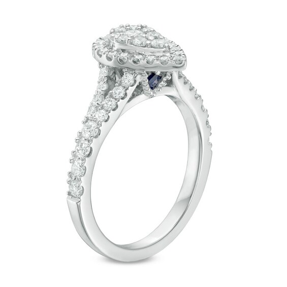 Previously Owned - Vera Wang Love Collection 3/4 CT. T.w. Composite Diamond Frame Engagement Ring in 14K White Gold