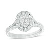 Thumbnail Image 1 of Previously Owned - 1 CT. T.W. Composite Diamond Oval Frame Engagement Ring in 14K White Gold