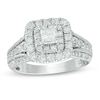 Thumbnail Image 1 of Previously Owned - 1-1/2 CT. T.W. Princess-Cut Diamond Double Frame Vintage-Style Engagement Ring in 14K White Gold