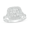 Thumbnail Image 1 of Previously Owned - 3/4 CT. T.W. Composite Diamond Frame Twist Vintage-Style Engagement Ring in 14K White Gold