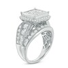 Thumbnail Image 2 of Previously Owned - 3 CT. T.W. Composite Princess-Cut Diamond Three Row Engagement Ring in 14K White Gold
