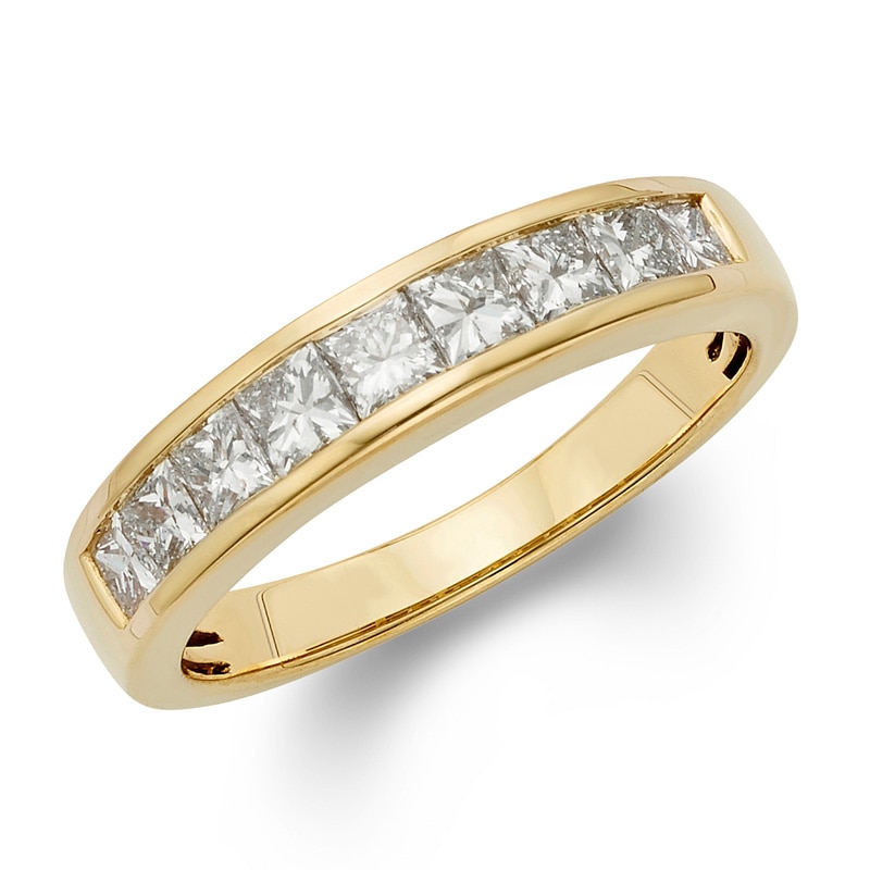 Main Image 1 of Previously Owned - 1 CT. T.W. Princess-Cut Diamond Nine Stone Wedding Band in 14K Gold (I/I1)