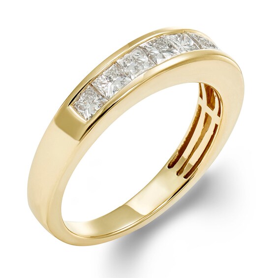 Previously Owned - 1 CT. T.w. Princess-Cut Diamond Nine Stone Wedding Band in 14K Gold (I/I1)