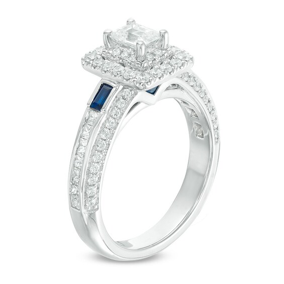 Previously Owned - Vera Wang Love Collection 1-1/5 CT. T.w. Emerald-Cut Diamond Engagement Ring in 14K White Gold
