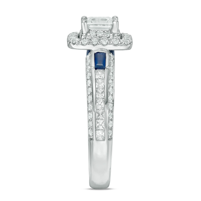 Main Image 4 of Previously Owned - Vera Wang Love Collection 1-1/5 CT. T.W. Emerald-Cut Diamond Engagement Ring in 14K White Gold