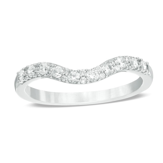 Previously Owned - Love's Destiny by Peoples 1/3 CT. T.w. Diamond Contour Wedding Band in 14K White Gold (I/Si2)