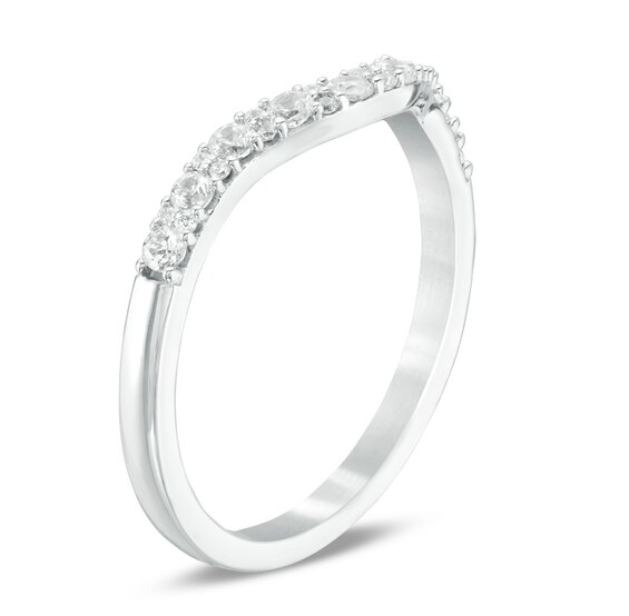 Previously Owned - Love's Destiny by Peoples 1/3 CT. T.w. Diamond Contour Wedding Band in 14K White Gold (I/Si2)