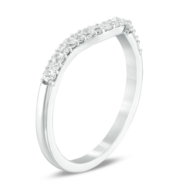 Main Image 2 of Previously Owned - Love's Destiny by Peoples 1/3 CT. T.W. Diamond Contour Wedding Band in 14K White Gold (I/SI2)