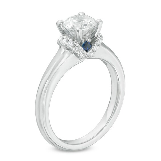 Previously Owned - Vera Wang Love Collection 1 CT. T.w. Diamond Solitaire Collar Engagement Ring in 14K White Gold