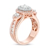 Thumbnail Image 2 of Previously Owned - 2 CT. T.W. Pear-Shaped Diamond Past Present Future® Double Frame Engagement Ring in 14K Rose Gold
