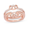 Thumbnail Image 1 of Previously Owned - 1/3 CT. T.W. Diamond Loop Heart Double Crown Solitaire Enhancer in 14K Rose Gold