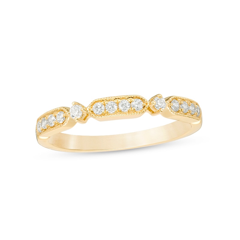 Main Image 1 of Previously Owned - 1/5 CT. T.W. Diamond Art Deco Vintage-Style Anniversary Band in 10K Gold