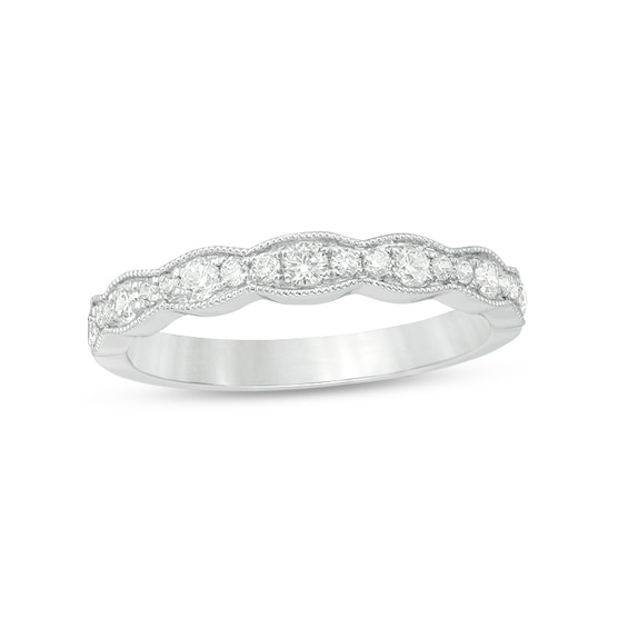 Previously Owned - 1/3 CT. T.w. Diamond Wave Vintage-Style Anniversary Band in 10K White Gold