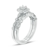 Thumbnail Image 2 of Previously Owned - 3/8 CT. T.W. Princess-Cut Diamond Frame Vintage-Style Bridal Set in 10K White Gold
