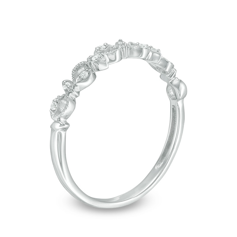 Main Image 2 of Previously Owned - 1/20 CT. T.W. Diamond Vine Vintage-Style Band in 10K White Gold
