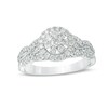 Thumbnail Image 1 of Previously Owned - 1/2 CT. T.W. Composite Diamond Frame Twist Vintage-Style Engagement Ring in 10K White Gold