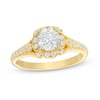 Thumbnail Image 1 of Previously Owned - 1 CT. T.W. Diamond Flower Frame Engagement Ring in 14K Gold