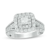 Thumbnail Image 1 of Previously Owned - 1-1/2 CT. T.W. Princess-Cut Diamond Double Frame Vintage-Style Engagement Ring in 14K White Gold