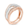 Thumbnail Image 2 of Previously Owned - 3/8 CT. T.W. Diamond Bypass Double Row Solitaire Enhancer in 14K Two-Tone Gold