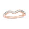 Thumbnail Image 1 of Previously Owned - 1/15 CT. T.W. Diamond Wavy Wedding Band in 10K Rose Gold