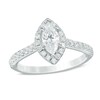 Thumbnail Image 1 of Previously Owned - Vera Wang Love Collection 1 CT. T.W. Marquise Diamond Frame Engagement Ring in 14K White Gold