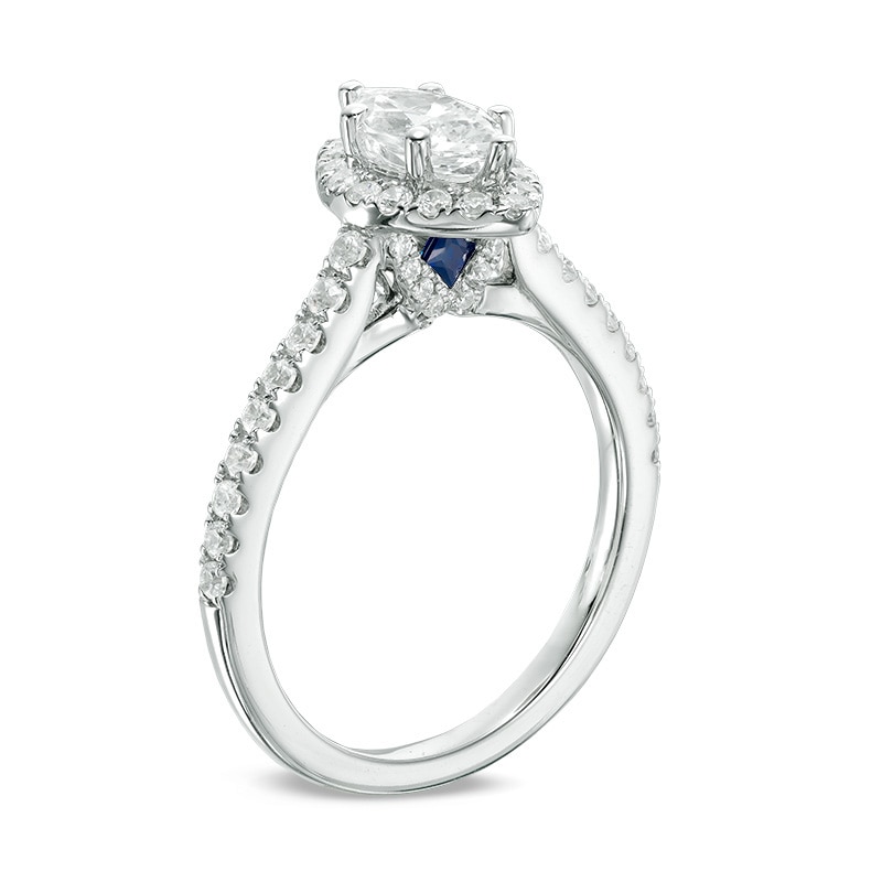 Main Image 2 of Previously Owned - Vera Wang Love Collection 1 CT. T.W. Marquise Diamond Frame Engagement Ring in 14K White Gold