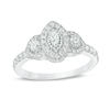 Thumbnail Image 1 of Previously Owned - 1/2 CT. T.W. Marquise Diamond Past Present Future® Frame Engagement Ring in 14K White Gold