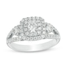 Thumbnail Image 1 of Previously Owned - 1 CT. T.W. Diamond Past Present Future® Double Frame Engagement Ring in 14K Two-Tone Gold