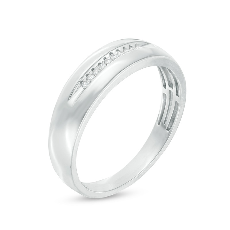 Main Image 2 of Previously Owned - 1/20 CT. T.W. Diamond Ten Stone Wedding Band in 10K White Gold