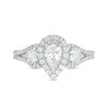 Thumbnail Image 5 of Previously Owned - 1-1/5 CT. T.W. Pear-Shaped Diamond Past Present Future® Frame Engagement Ring in 14K White Gold