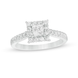 Previously Owned - Love's Destiny by Zales 1 CT. T.W. Princess-Cut Diamond Engagement Ring in 14K White Gold