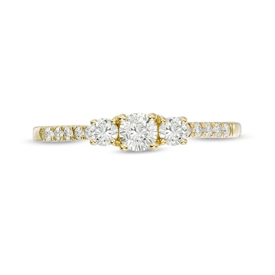 Previously Owned - 1/2 CT. T.w. Diamond Past Present FutureÂ® Engagement Ring in 10K Gold
