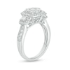 Thumbnail Image 2 of Previously Owned - 1 CT. T.W. Composite Diamond Cushion Frame Three Stone Engagement Ring in 14K White Gold