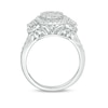 Thumbnail Image 3 of Previously Owned - 1 CT. T.W. Composite Diamond Cushion Frame Three Stone Engagement Ring in 14K White Gold