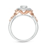 Thumbnail Image 5 of Previously Owned - 1 CT. T.W. Diamond Frame Leaf-Sides Vintage-Style Engagement Ring in 14K Two-Tone Gold