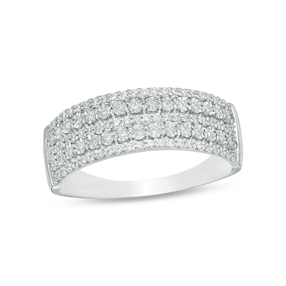 Previously Owned - 1/4 CT. T.w. Diamond Multi-Row Anniversary Ring in 10K White Gold