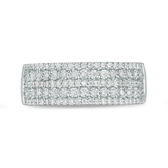 Previously Owned - 1/4 CT. T.w. Diamond Multi-Row Anniversary Ring in 10K White Gold