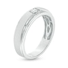 Thumbnail Image 3 of Previously Owned - 1/20 CT. T.W. Diamond Solitaire Satin Wedding Band in 10K White Gold