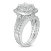 Thumbnail Image 2 of Previously Owned - 2 CT. T.W. Quad Princess-Cut Diamond Double Frame Vintage-Style Bridal Set in 14K White Gold