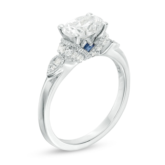 Previously Owned - Vera Wang Love Collection 1-1/6 CT. T.w. Oval Diamond Engagement Ring in 14K White Gold