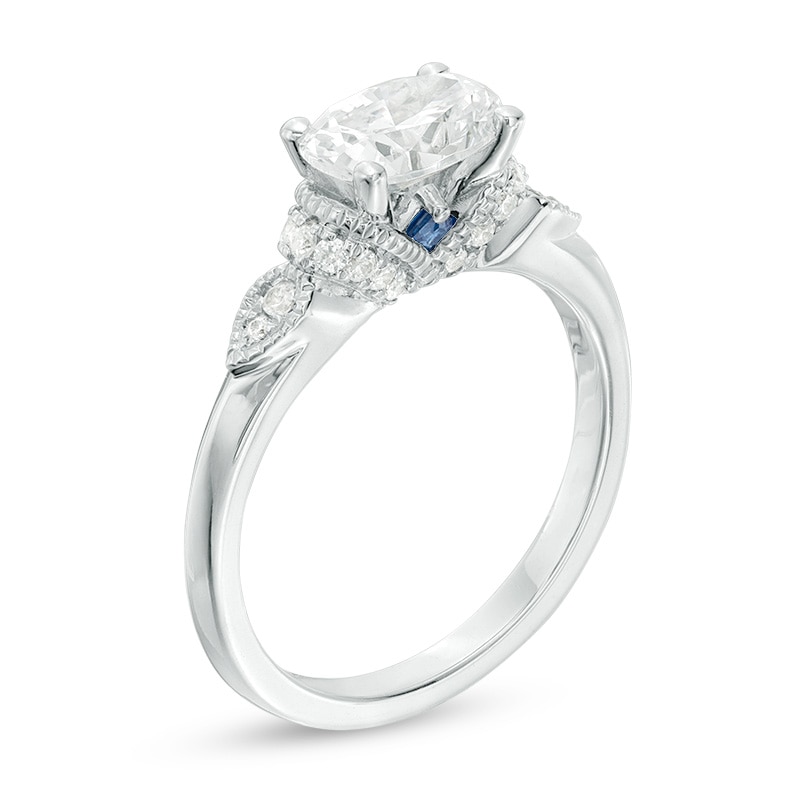 Main Image 2 of Previously Owned - Vera Wang Love Collection 1-1/6 CT. T.W. Oval Diamond Engagement Ring in 14K White Gold